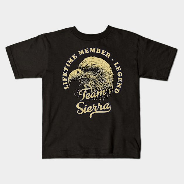 Sierra Name - Lifetime Member Legend - Eagle Kids T-Shirt by Stacy Peters Art
